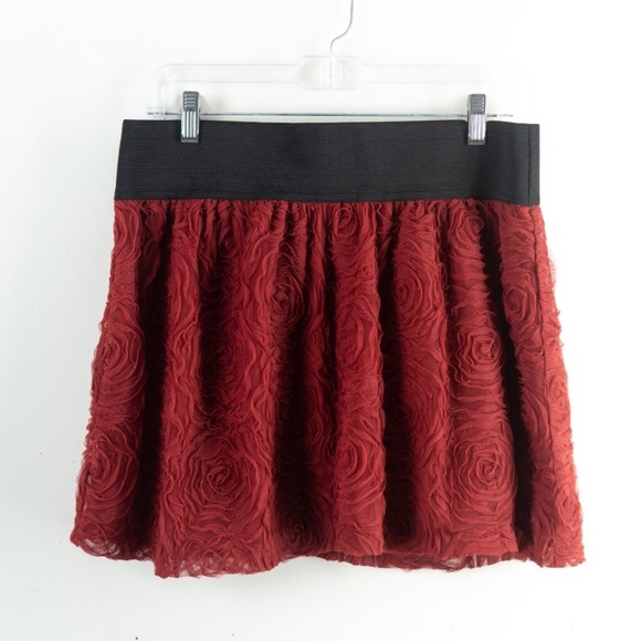 Stoosh Fall Rose Red Circle/Skater Skirt size L - Picture 2 of 2